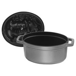 STAUB | LA COCOTTE - Cocotte - Coperchio maiale - ovale - 170 mm - Ghisa - Grigio grafite