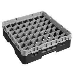 CAMBRO | CAMRACK® - Coș spălător de sticlă 1/1 cu 1 prelungitor - 500x500mm - 49 compartimente - Negru