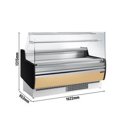Banco gastronomia professionale - 1622x953mm - Ventilata - 178 L - Vetro dritto - Pannello frontale Beige - 2 porte - con 1 ripiano