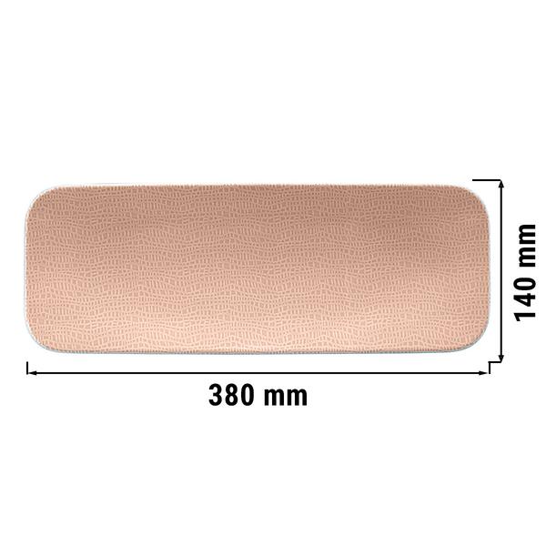 (2 pieces) SELTMANN WEIDEN | Rectangular Dinner Plate – 380 × 140 mm - Dusky Pink - Porcelain