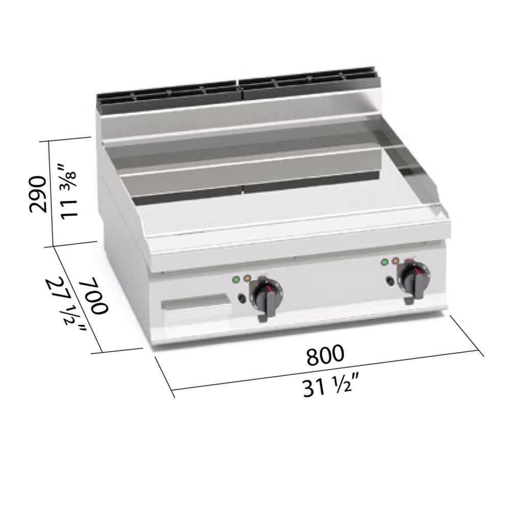 Plaque de cuisson électrique - 9,6 kW - lisse - avec finition brillante