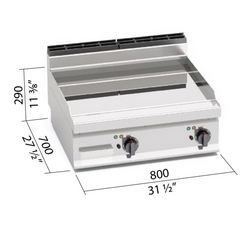 Elektro Bratplatte - 9,6 kW - Glatt - mit glänzendem Finish