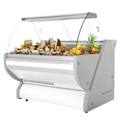 Koelvitrine - 1325x1150mm - gebogen ruit - granieten werkblad - LED-verlichting - automatische ontdooiing