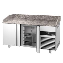 Banco pizza refrigerato PREMIUM - 1550x800mm - con 2 porte - piano in granito