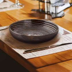 (6 uds) METALLIC - Plato hondo - Porcelana/Stoneware - Ø260mm - Marrón