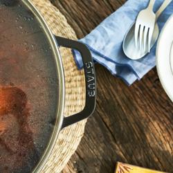 STAUB | SPECIALITATI - Wok cu capac din sticla - Ø 300mm - fonta - negru 