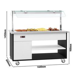 Buffetwagen warm DANZIG - 1600mm - voor 4x GN 1/1