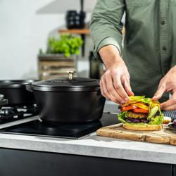 STAUB | STACKABLE SET - Set lonaca za kuhanje - 3 komada - Ø 240 mm - Lijevano željezo - Crna boja