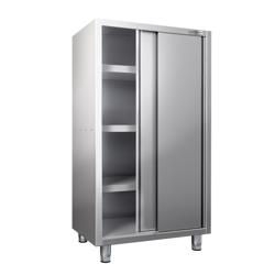 Armadio per stoviglie in acciaio inox PREMIUM - 1200x600mm - 2 porte scorrevoli - Altezza: 1800mm