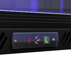 Frigider bar - 1350mm - 320 litri - cu 3 uși din sticlă - exterior și interior negru