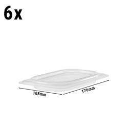 (6 stuks) CAMBRO | Polypropyleen GN deksel 1/9 - luchtdicht - Melkwit
