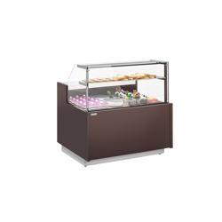 Comptoir vitrine réfrigérée RIGA - 1370x990mm - +4/+8°C - 2 portes - 2 étagères - 138L