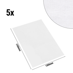(5 stuks) Damast tafelkleed Tessin Atlas - 130 x 170 cm - Wit	 
