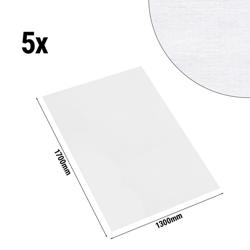 (5 Stück) Damast Tischdecke Tessin Atlas - 130 x 170 cm - Weiß