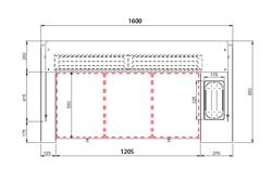 Station de cuisson mobile - 1600 x 850 mm - Hauteur : 1170 mm