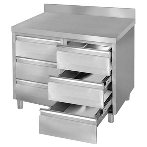 Armário com gavetas PREMIUM - 1,0 m  - com 6 gavetas e rebordo posterior