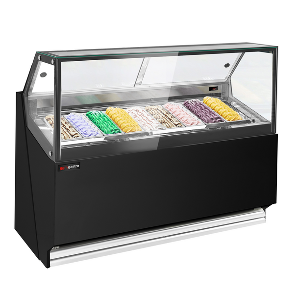 Balcão de gelados THEO - 1771mm - convecção - para 9x recipientes de 5 litros de gelado - preto