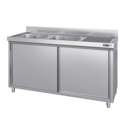 Spoelbakkast ECO - 1800x600mm - met 2 spoelbakken links