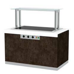 Buffédisk varm PRAG - 1 700 mm - med värmeplatta - med hjul