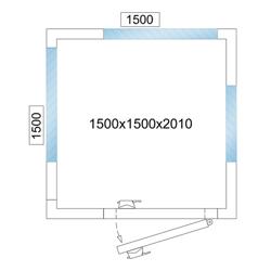 Kühlzelle - 1500x1500 - 3,5m³ - mit 3 Glasseiten