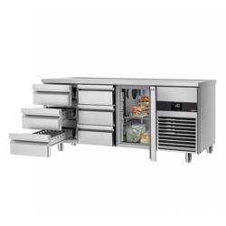 Commercial Refrigerated Worktable PREMIUM - 1865x700 -  1 Door - 6 Drawers