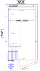 Conjunto de prateleiras em alumínio - em forma de L - Profundidade: 460 mm