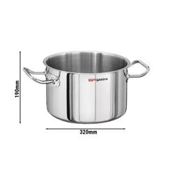 Lonac za meso - Ø 320 mm - Visina 190 mm - Nehrđajući čelik - Pogodan za indukciju