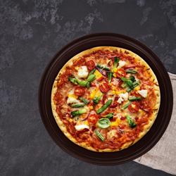 (12 szt.) Talerz do pizzy - Polietylen - Ø 320mm - Brązowy