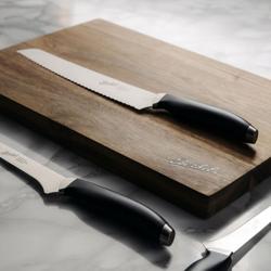 (3 pieces) BERKEL | Teknica Professional Knife Set – Black Resin Handles – Ham, Bread & Boning – 3 mm Steel Blades