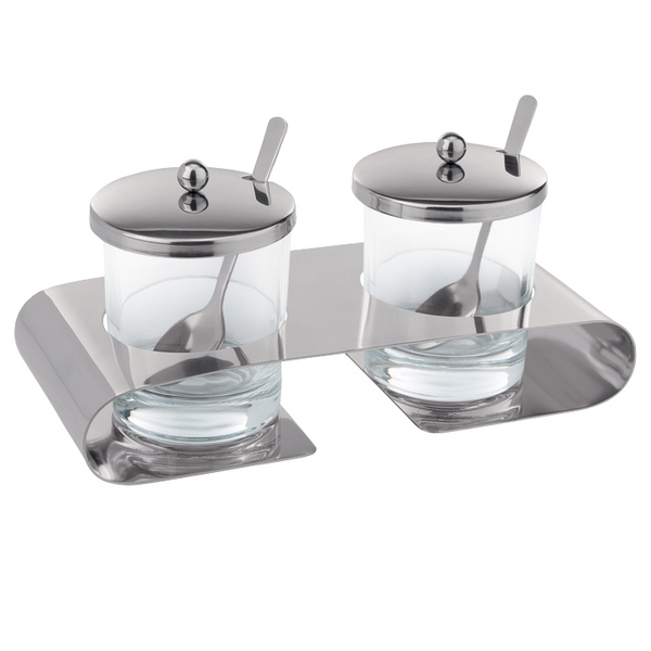 Parmezaan/jam cruet in houder