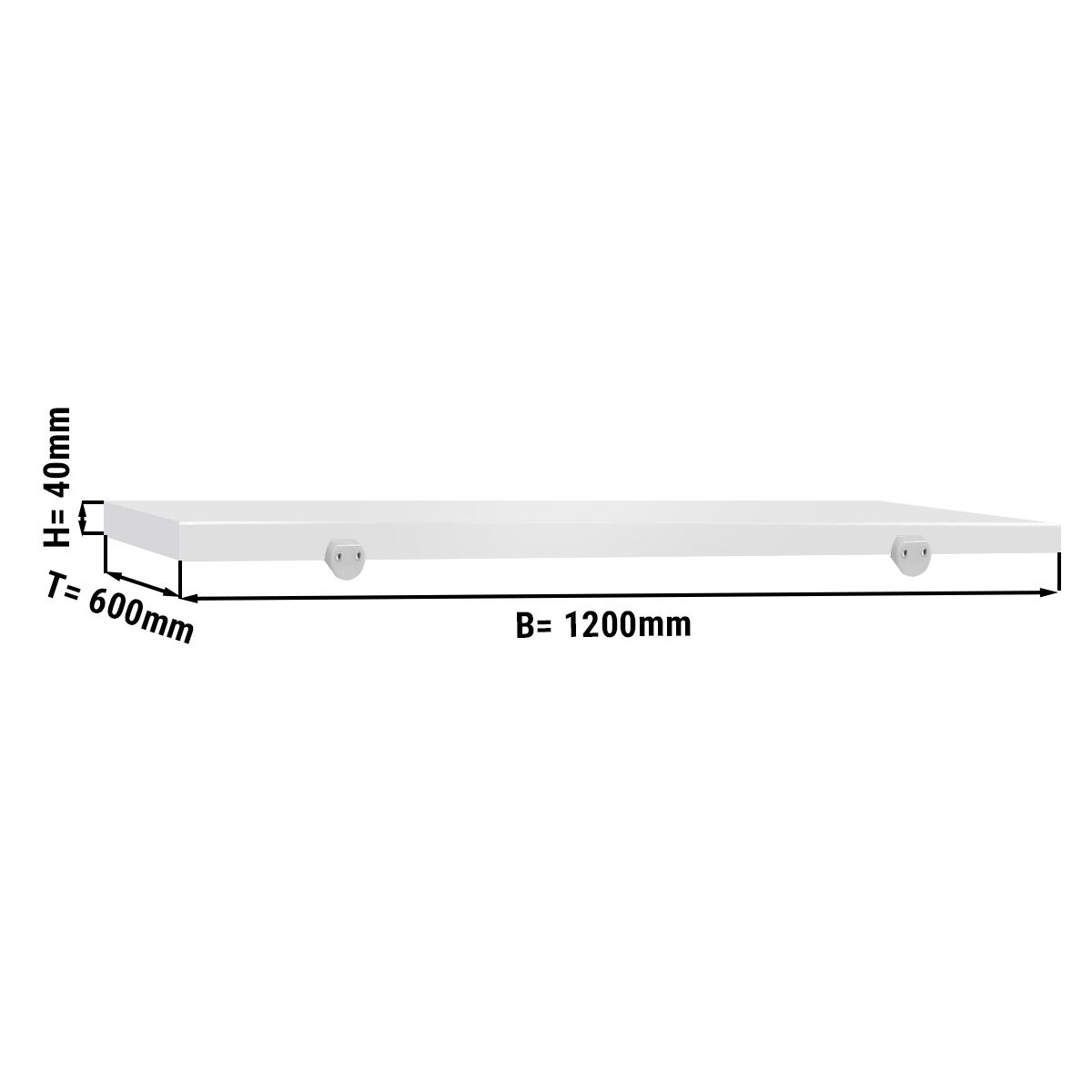 Planche à découper pour table de travail - 1200x600 mm - Conforme HACCP - Blanc