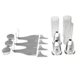 Dispensador de cereales Profesional - triple - Ø115mm - dosificador giratorio - 3 contenedores de plástico - Soporte de acero inoxidable - Cromo