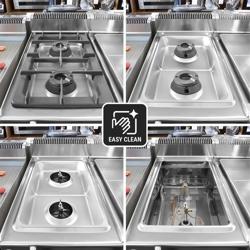 Gas Hob - 28kW - 4 burners - with open base shelf