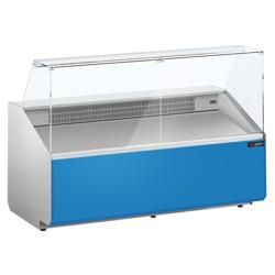 Koeltoonbank - 1881x979mm - 387 liter - front hellblauw - rechte ruit - met 3 deuren