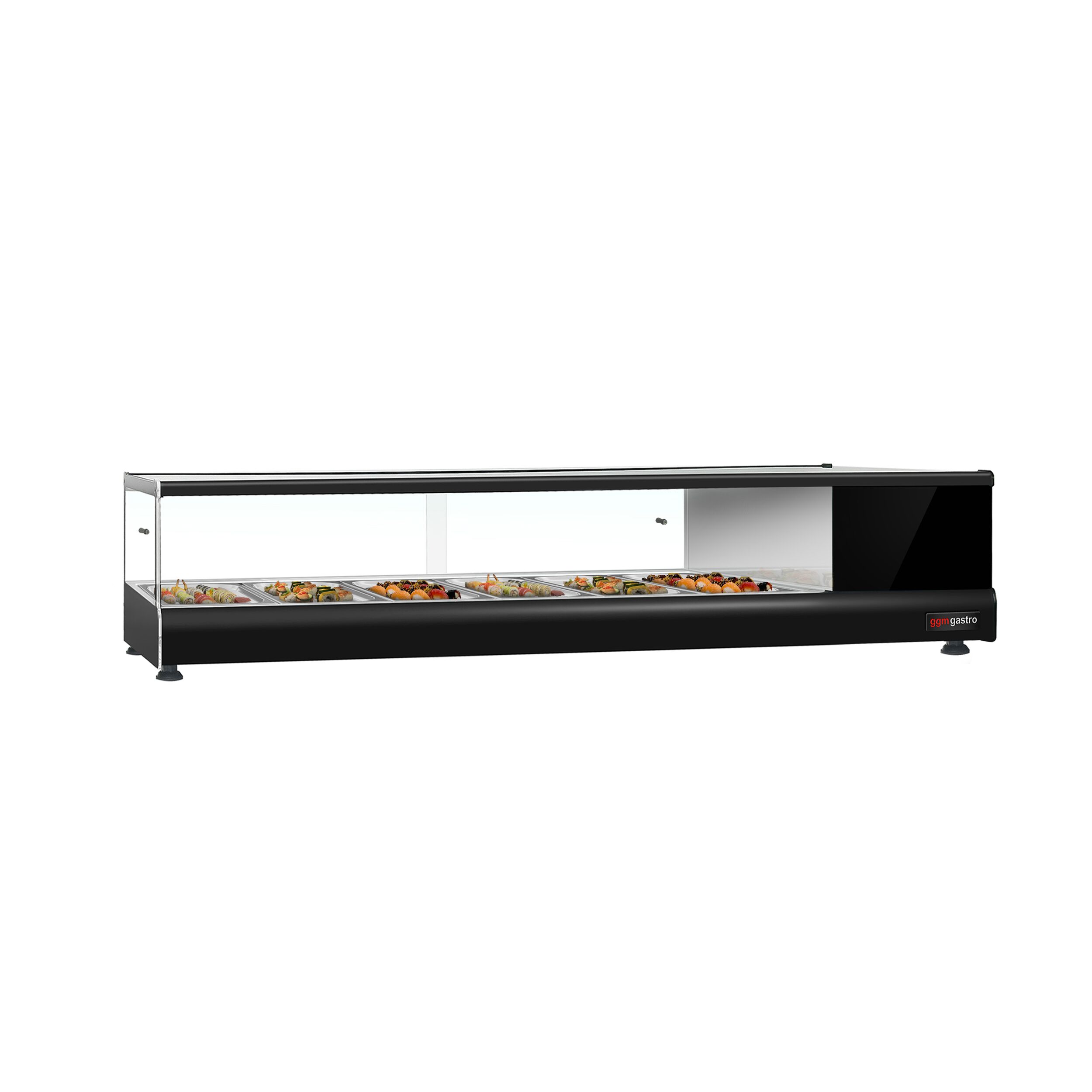 Vitrine à tapas réfrigérée PREMIUM - 1376x405mm - 6x GN 1/3 - Noir