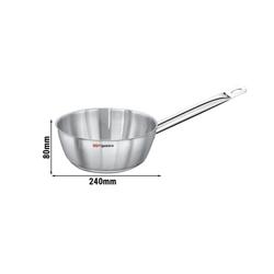 Stiel-Sauteuse - Edelstahl - konische Form - 2,5 Liter - Ø 240mm - Höhe: 80mm