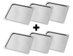 (6 Stück) Edelstahl-Tablett GN 2/3 - 10mm