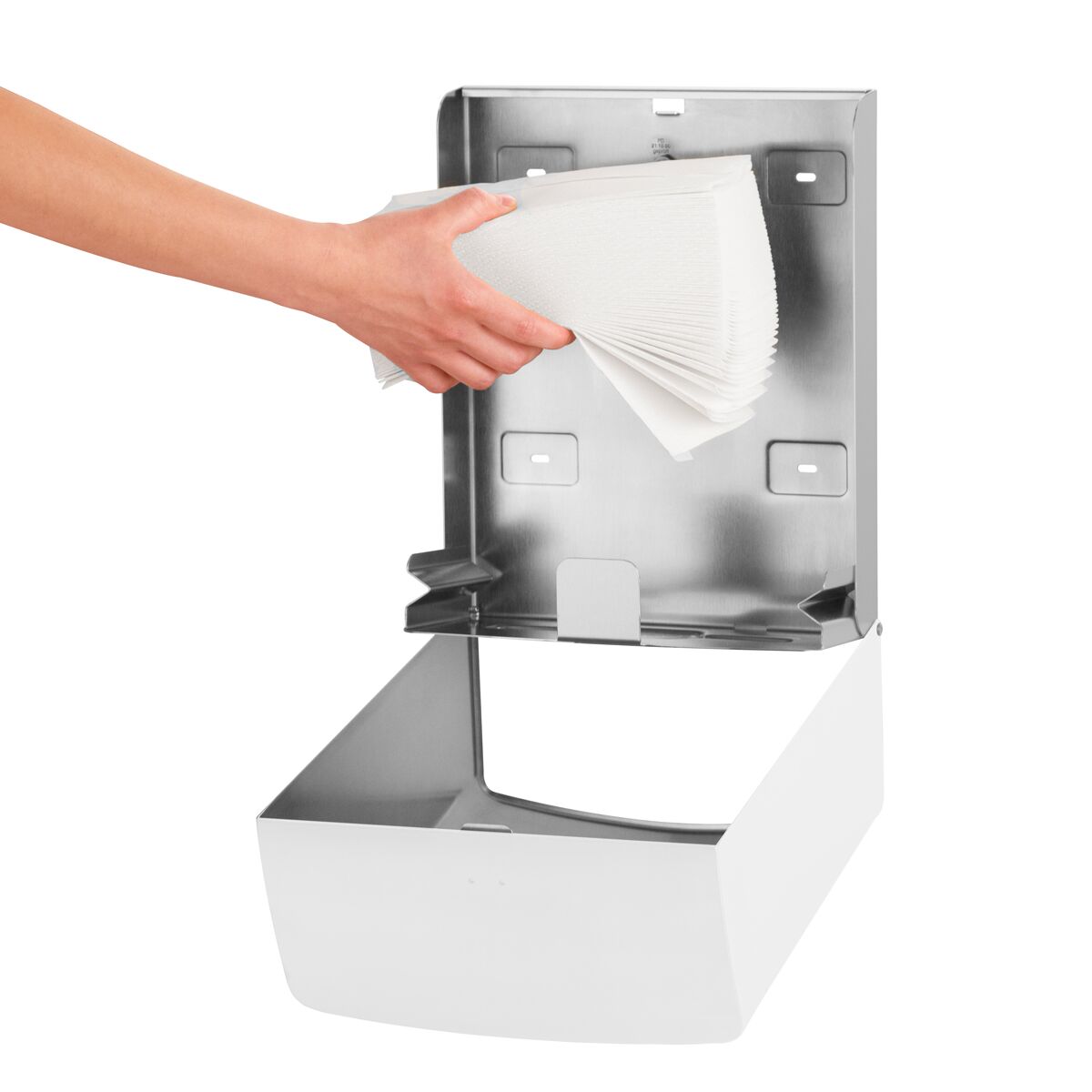 AIR-WOLF | Distributeur de serviettes en papier - pour 600 serviettes - inox  - Blanc