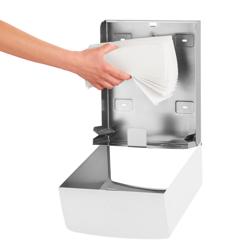 AIR-WOLF | Distributeur de serviettes en papier - pour 600 serviettes - inox - Blanc