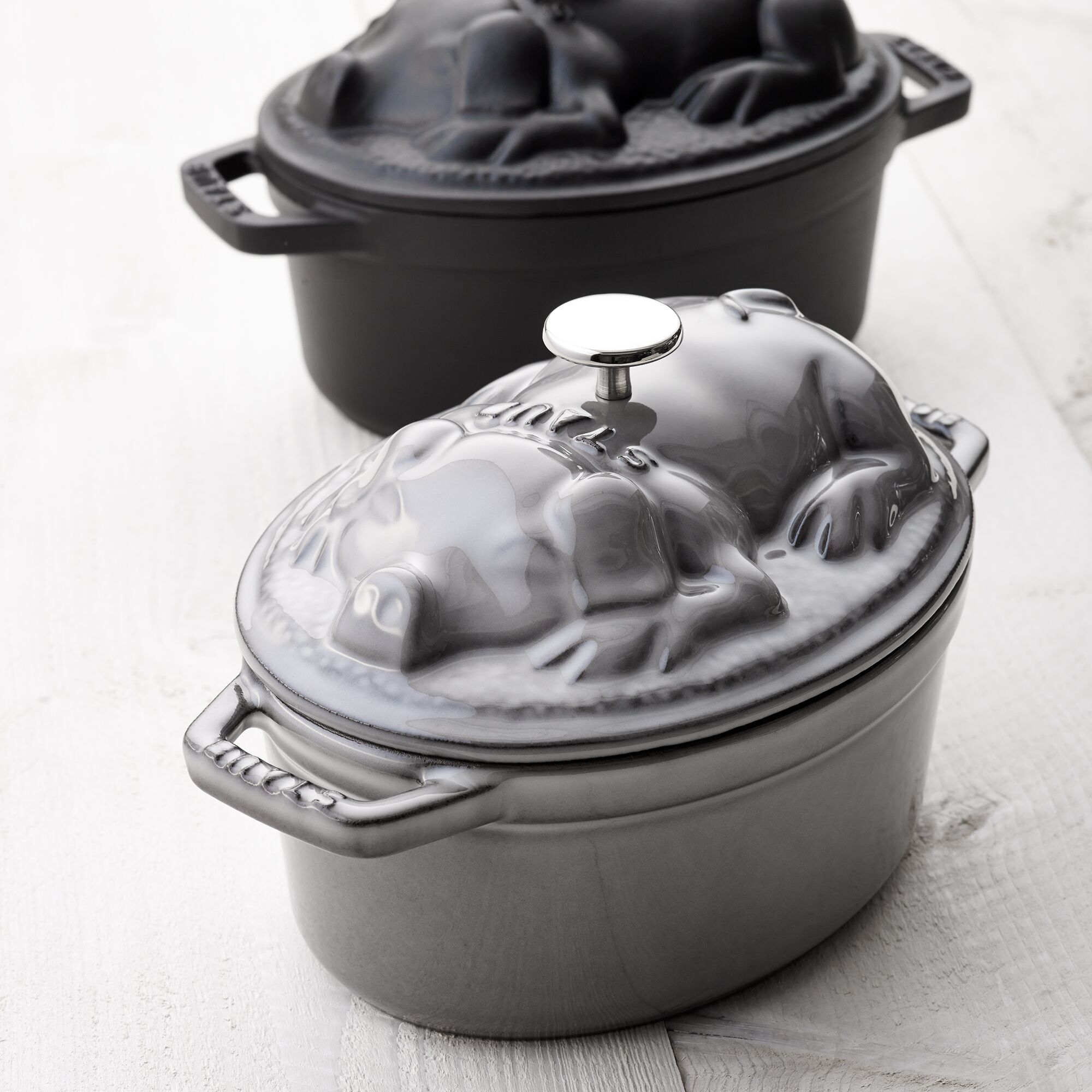 STAUB | LA COCOTTE - Cocotte - Couvercle de porc - ovale - 170mm - Fonte - Gris graphite	