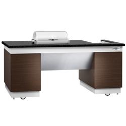 Commercial Dublin Mobile Cooking Station – 2000 x 1000 x 900mm - Black Granite Top - 4 Doors