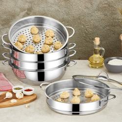 6-piece stainless steel steam cooker - Ø 280 mm - 5.8 litres