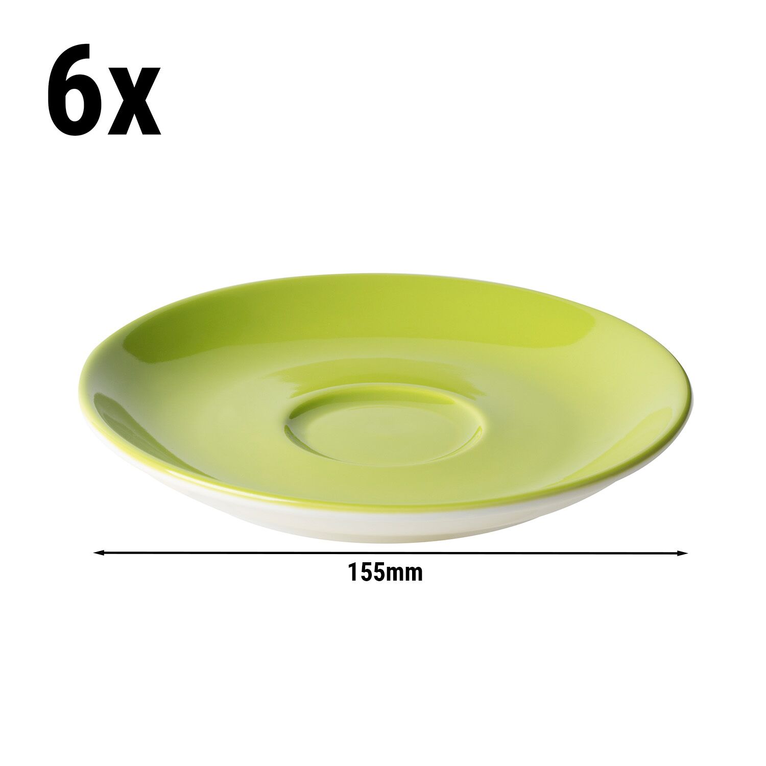 (6 pièces) BART COLOUR CAFE – Sous-tasse à cappuccino – Ø 155 mm – Vert citron