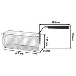 Media cesta de freidora - 105x452x188mm - 4litros - acero inoxidable - compatible con freidoras de gas Serie 600 GFB363T-8, GFB663T-8+8, GFB369T-8, GFB669T-8+8