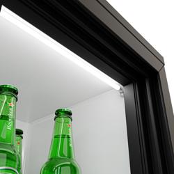 Barkühlschrank - 900mm - 220 Liter - mit 2 Glasschiebetüren - Schwarz