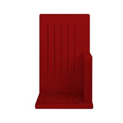 Mensola portacoltelli - Polietilene - Rosso - 300x504x202mm - per 5 coltelli e 2 affilacoltelli