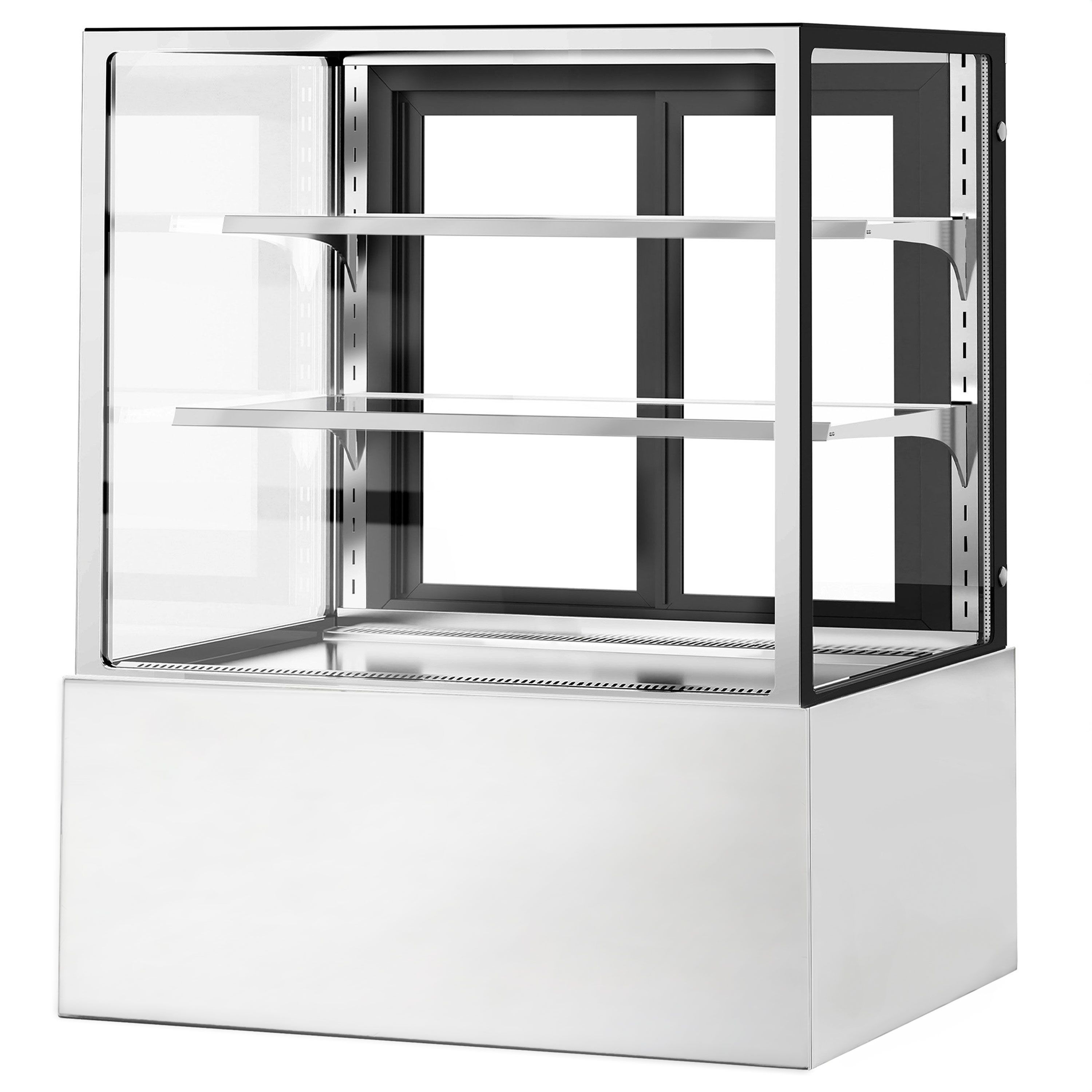 Vitrine de comptoir réfrigérée - 343L - 900mm - Double vitrage - avec 2 étagères en verre - portes coulissantes vitrées arrière