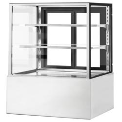 Commercial cake display fridge - 343L - 900mm - Double glazing - with 2 glass shelves - rear sliding doors