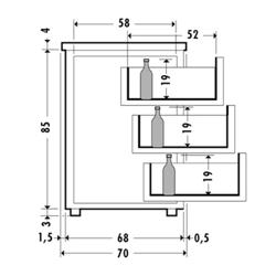 Ψυγείο Πάγκος Μπύρας PREMIUM PLUS - 1950 x 700 χλσ. - Πόρτα με 3 Συρτάρια
