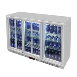 GASTRO-COOL | Barkoelkast - 1350mm - 312 liter - 3 glazen schuifdeuren - Zilver